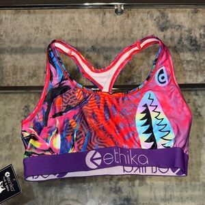 Ethika Women's Multicolor Sports Bra with Purple Band